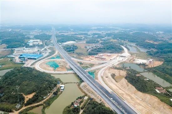 宏偉的廣中江高速沙富立交。 圖片
